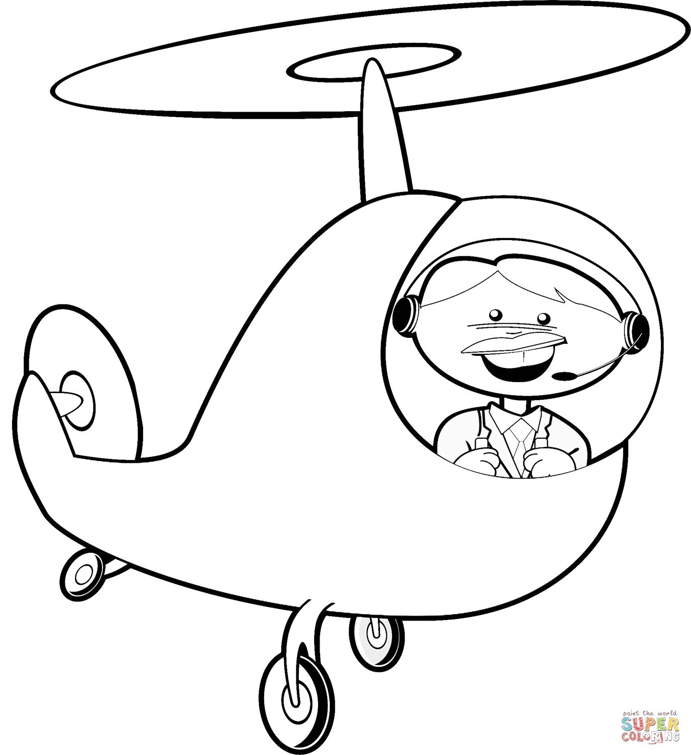 Çocuklar İçin Helikopter Boyama Sayfaları 
