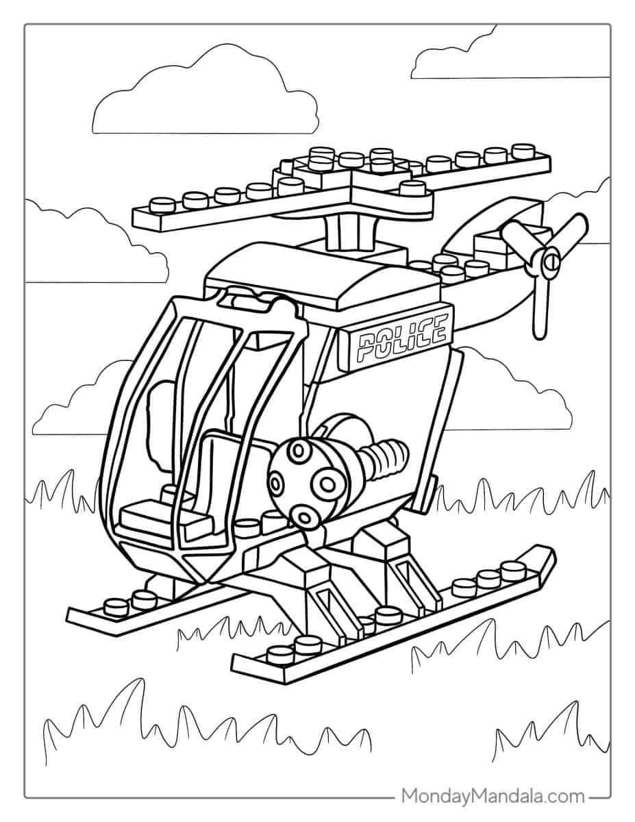 Çocuklar İçin Helikopter Boyama Sayfaları 