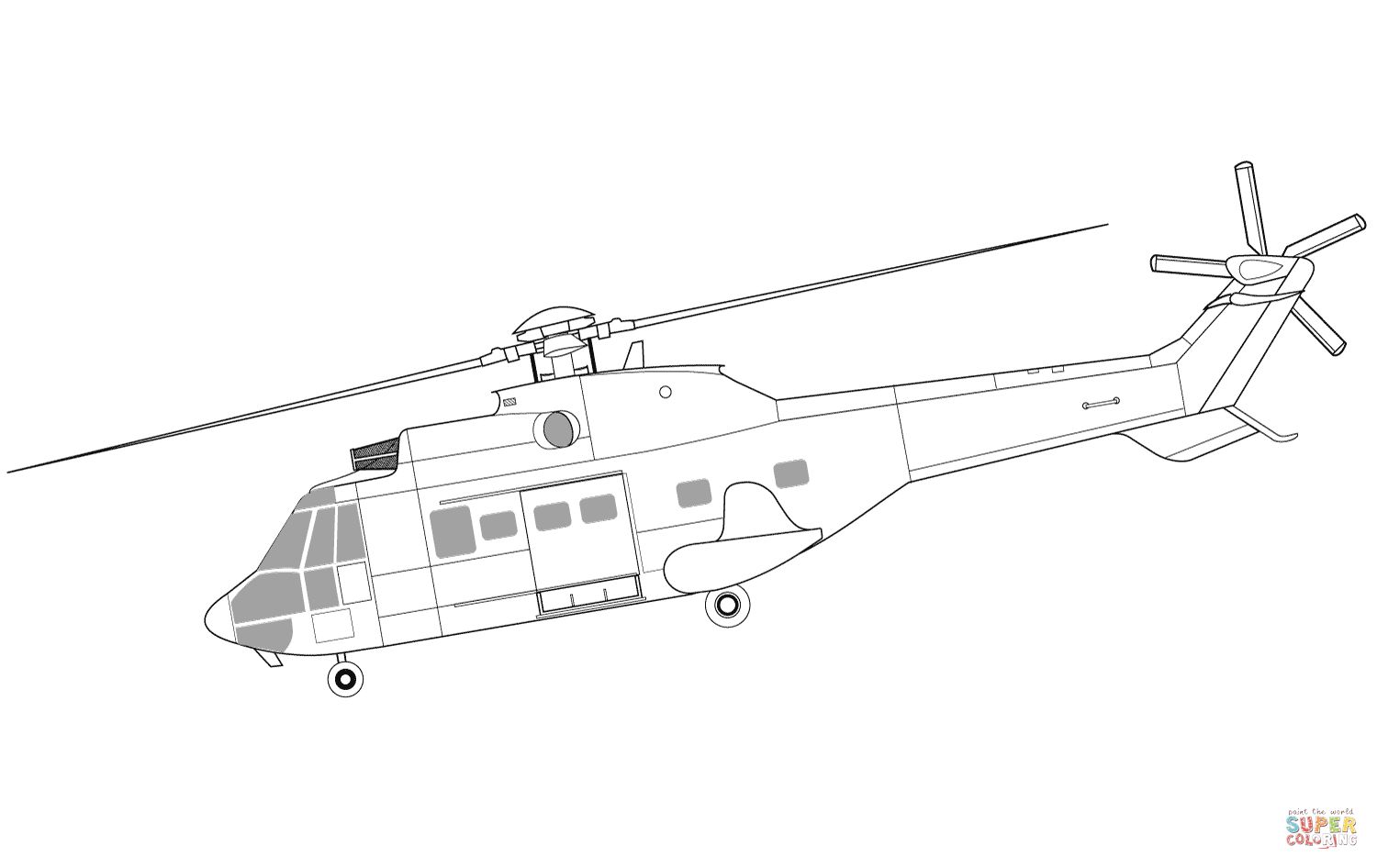 Çocuklar İçin Helikopter Boyama Sayfaları 