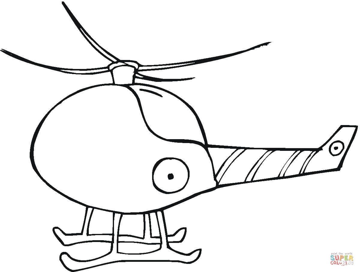 Çocuklar İçin Helikopter Boyama Sayfaları 