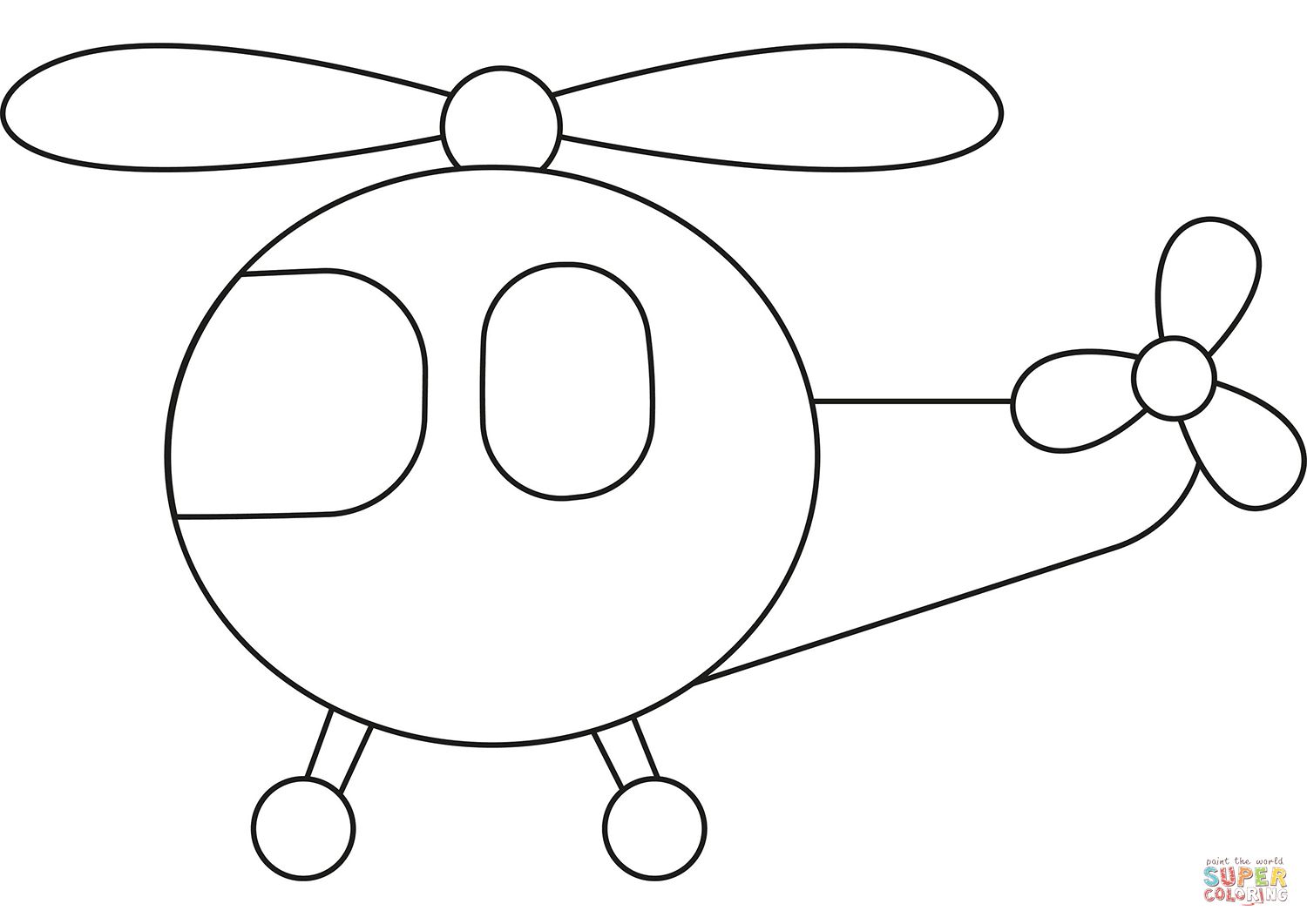 Çocuklar İçin Helikopter Boyama Sayfaları 