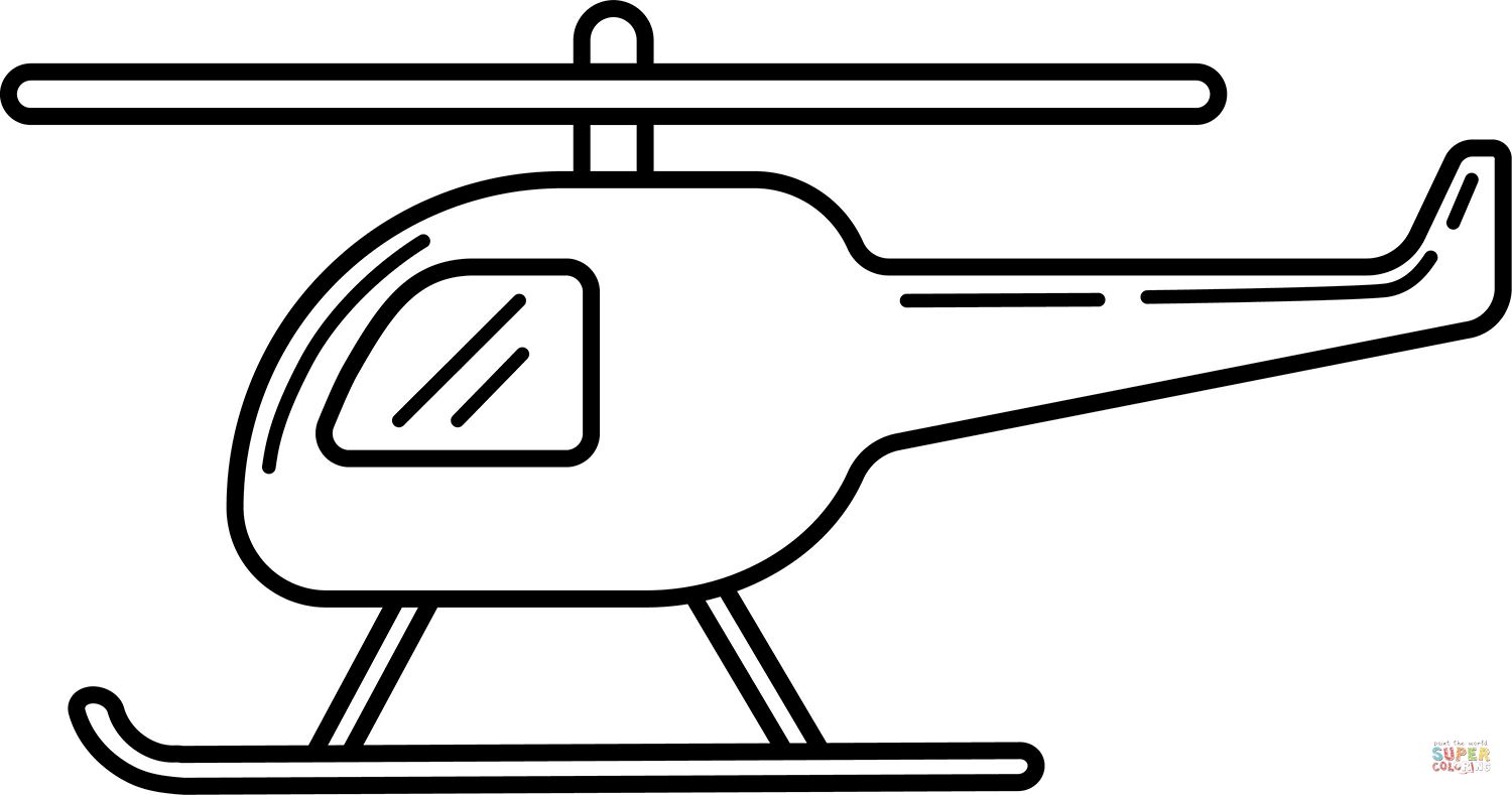 Çocuklar İçin Helikopter Boyama Sayfaları 