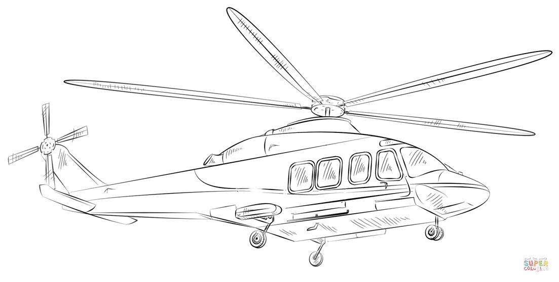 Çocuklar İçin Helikopter Boyama Sayfaları 
