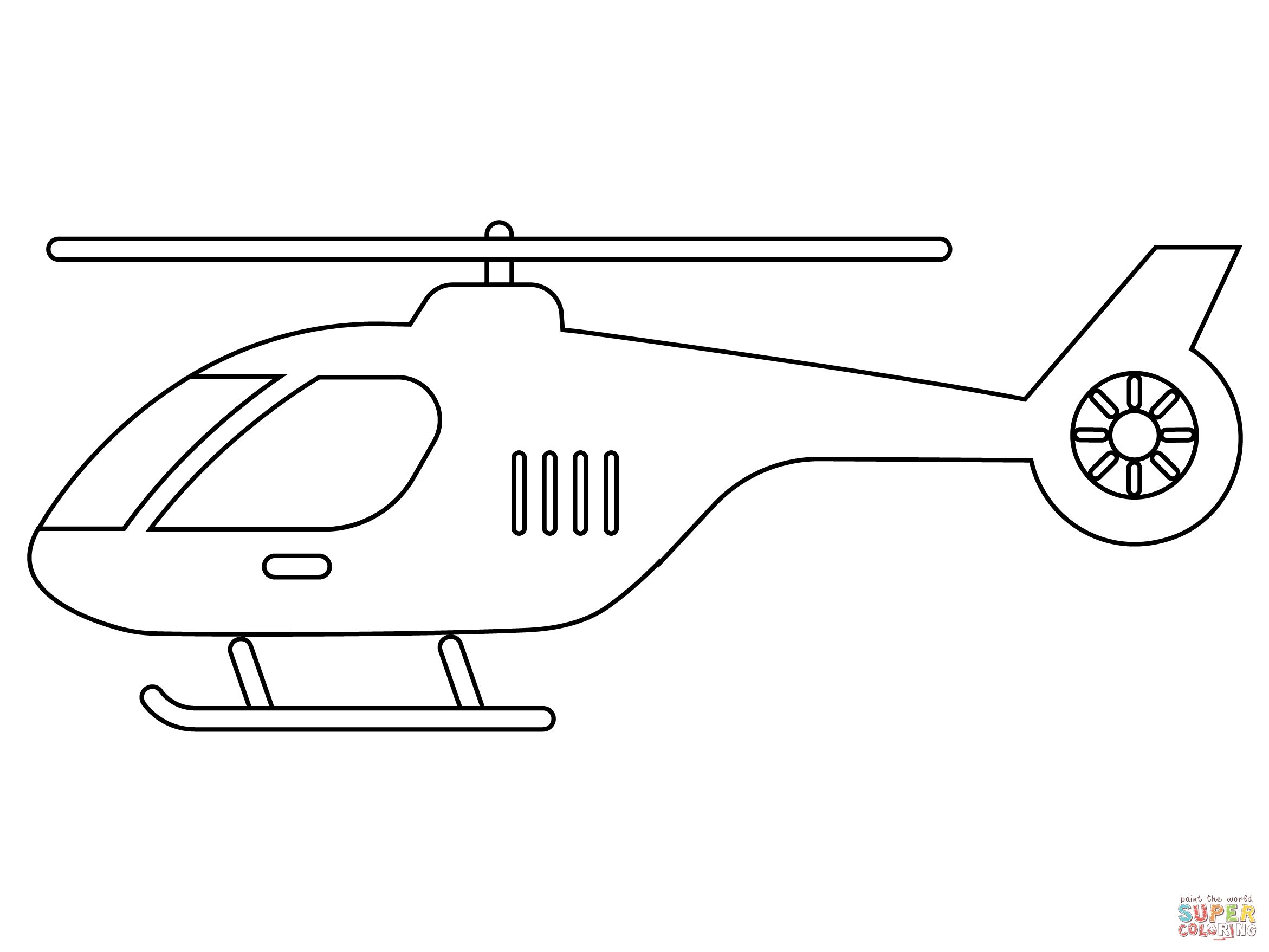 Çocuklar İçin Helikopter Boyama Sayfaları 