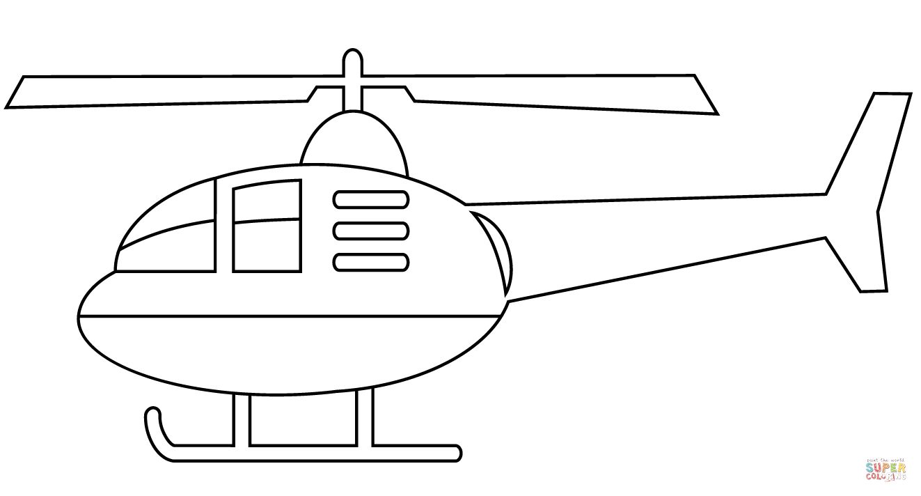 Çocuklar İçin Helikopter Boyama Sayfaları 