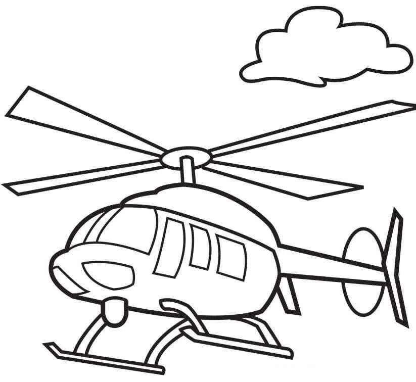 Çocuklar İçin Helikopter Boyama Sayfaları 