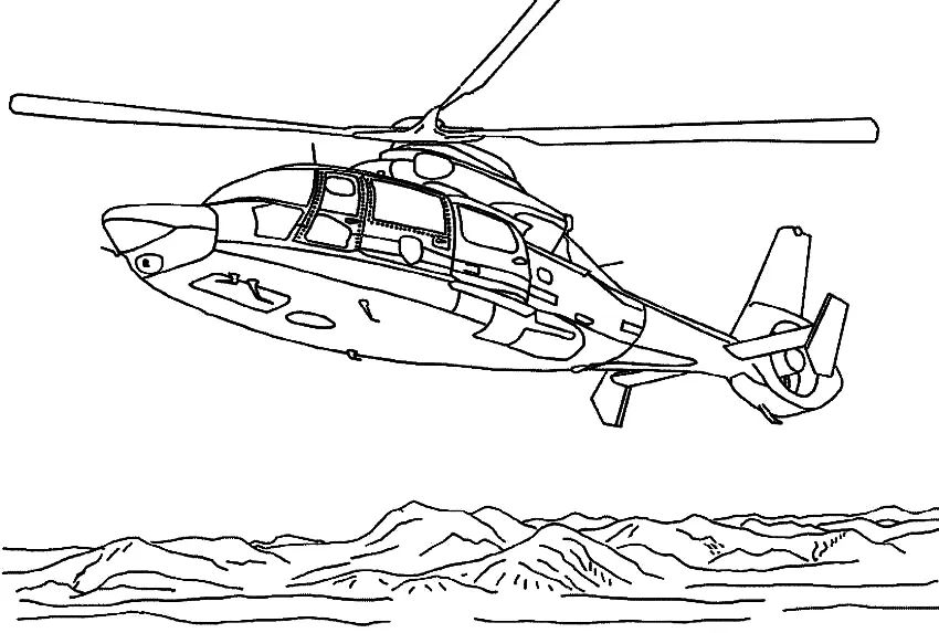 Çocuklar İçin Helikopter Boyama Sayfaları 