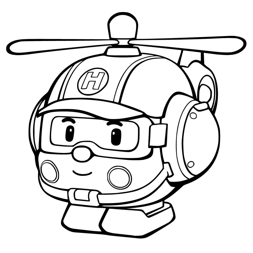 Çocuklar İçin Helikopter Boyama Sayfaları 