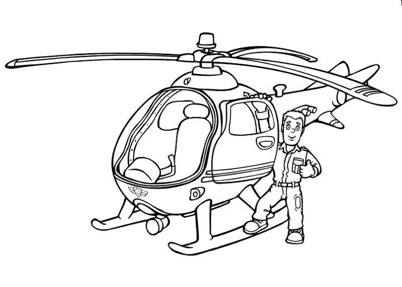 Çocuklar İçin Helikopter Boyama Sayfaları 
