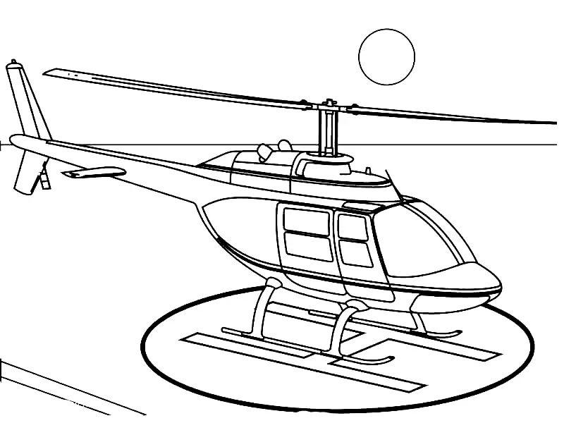 Çocuklar İçin Helikopter Boyama Sayfaları 
