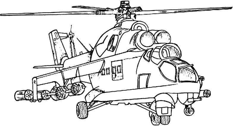 Çocuklar İçin Helikopter Boyama Sayfaları 