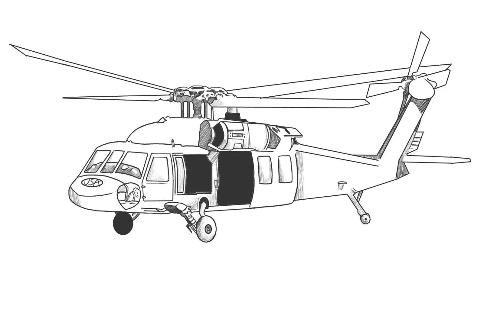 Çocuklar İçin Helikopter Boyama Sayfaları 