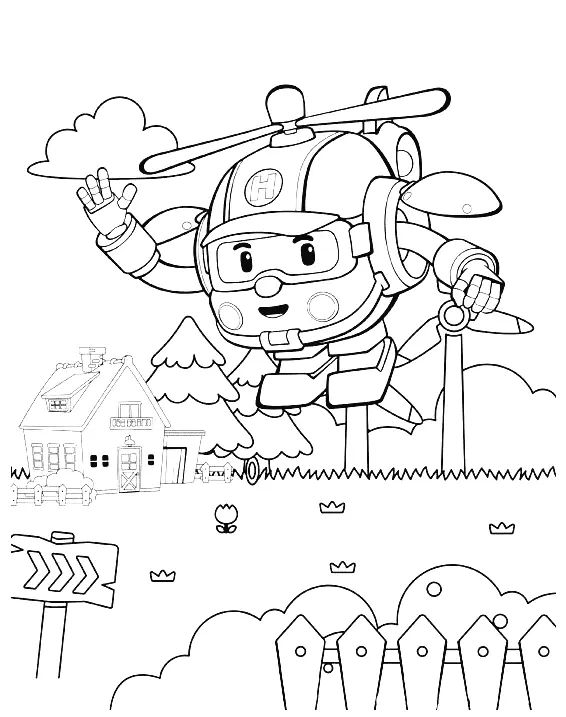 Çocuklar İçin Helikopter Boyama Sayfaları 