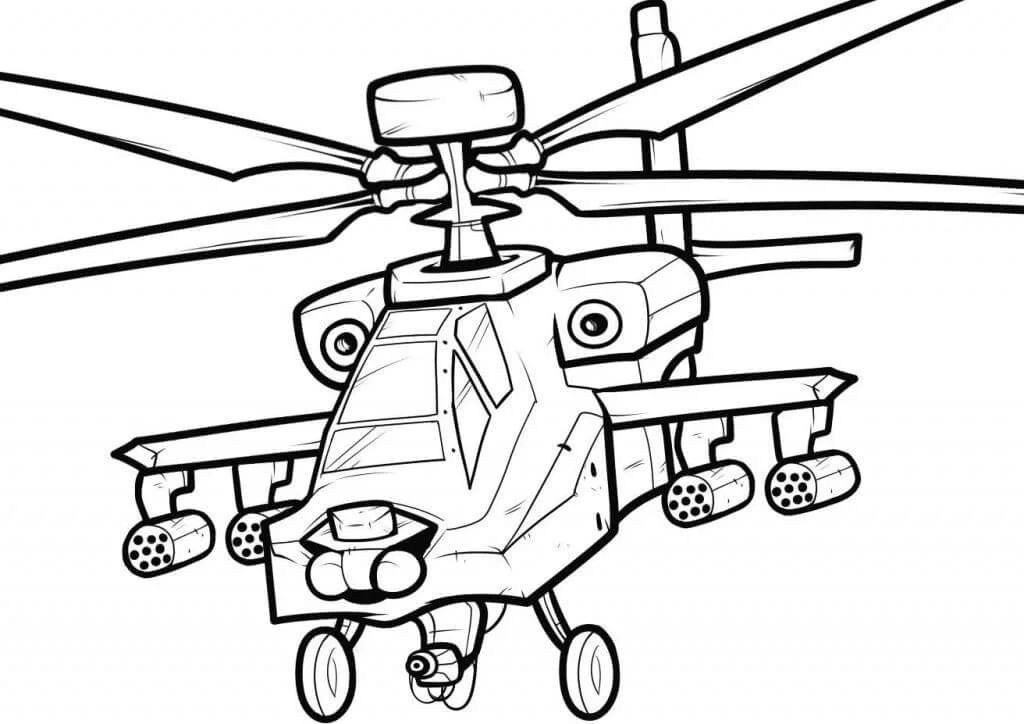 Çocuklar İçin Helikopter Boyama Sayfaları 