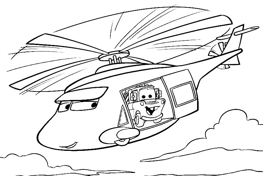 Çocuklar İçin Helikopter Boyama Sayfaları 