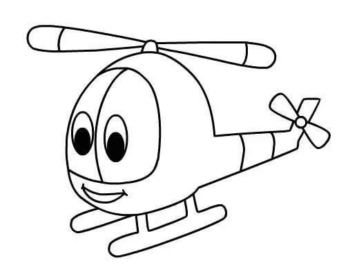 Çocuklar İçin Helikopter Boyama Sayfaları 