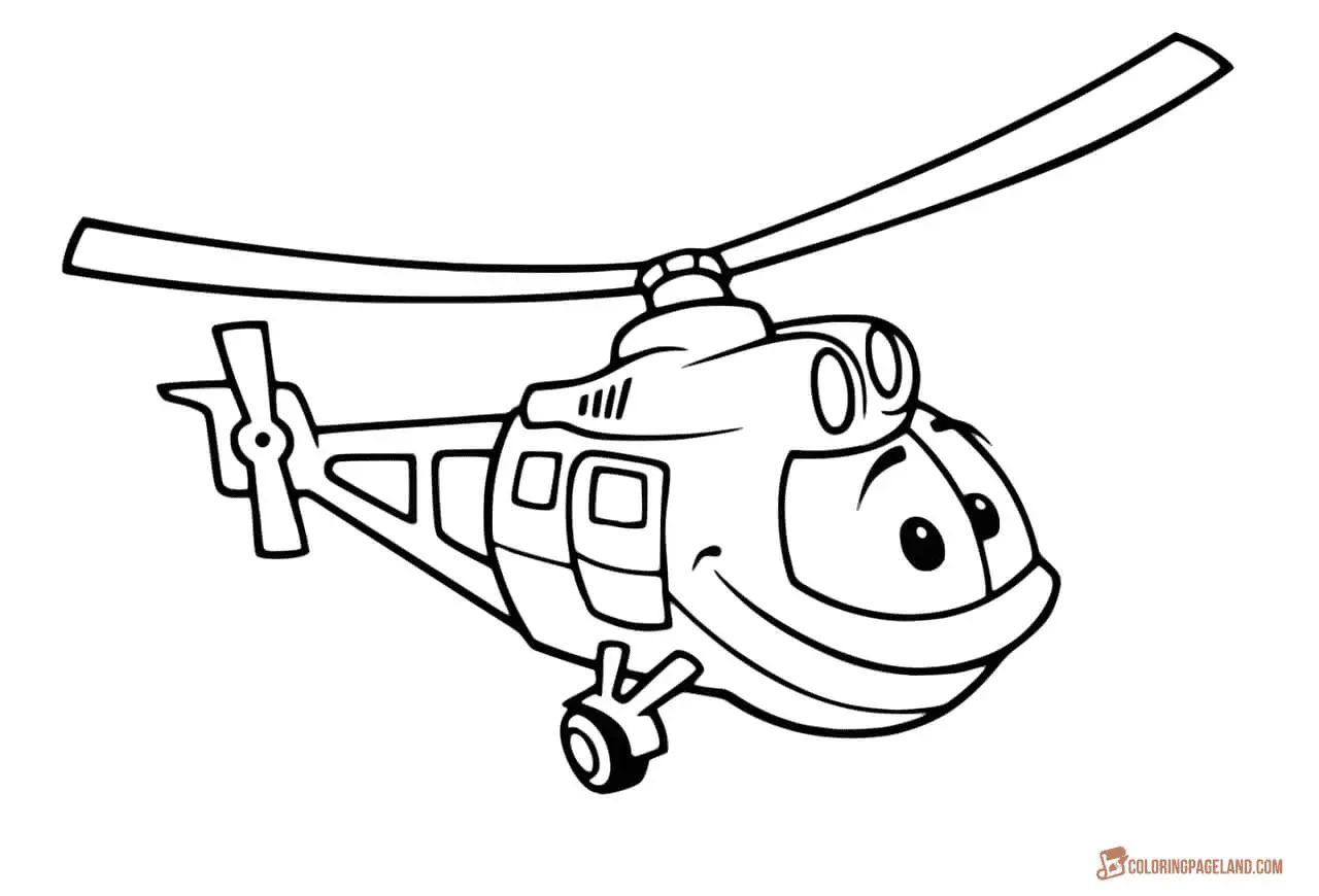 Çocuklar İçin Helikopter Boyama Sayfaları 
