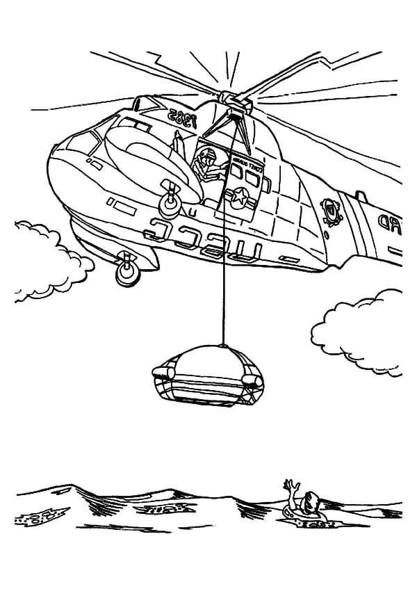 Çocuklar İçin Helikopter Boyama Sayfaları 