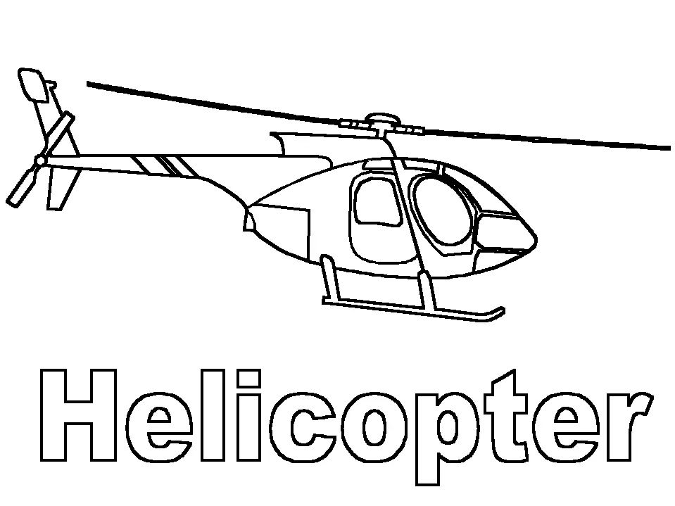 Çocuklar İçin Helikopter Boyama Sayfaları 