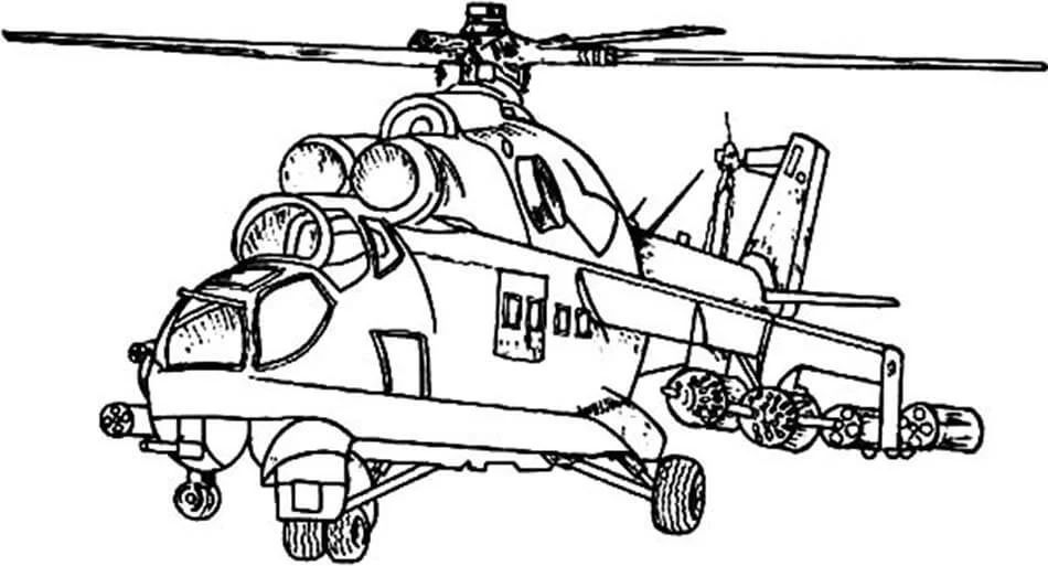 Çocuklar İçin Helikopter Boyama Sayfaları 