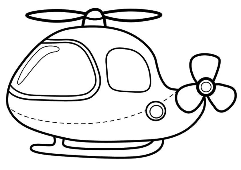 Çocuklar İçin Helikopter Boyama Sayfaları 