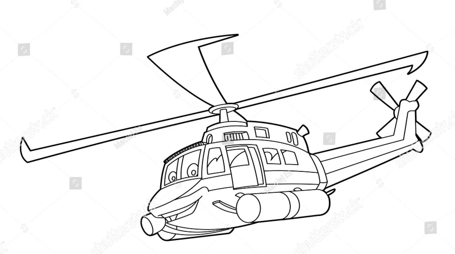 Çocuklar İçin Helikopter Boyama Sayfaları 