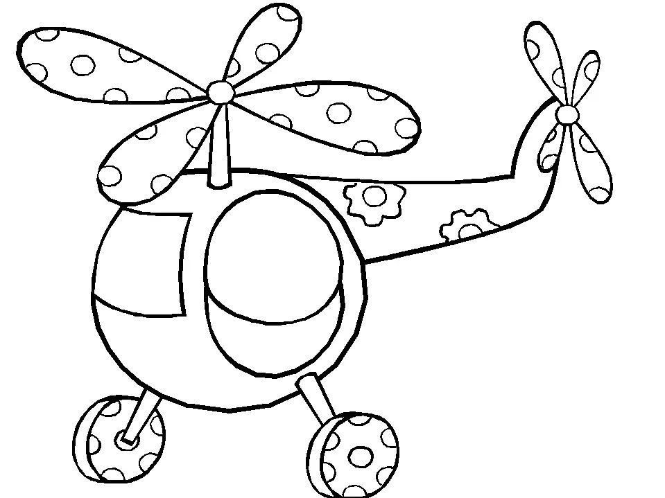 Çocuklar İçin Helikopter Boyama Sayfaları 