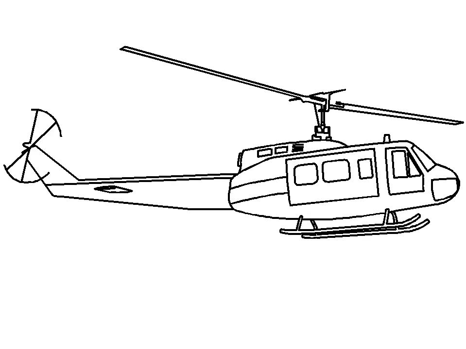 Çocuklar İçin Helikopter Boyama Sayfaları 