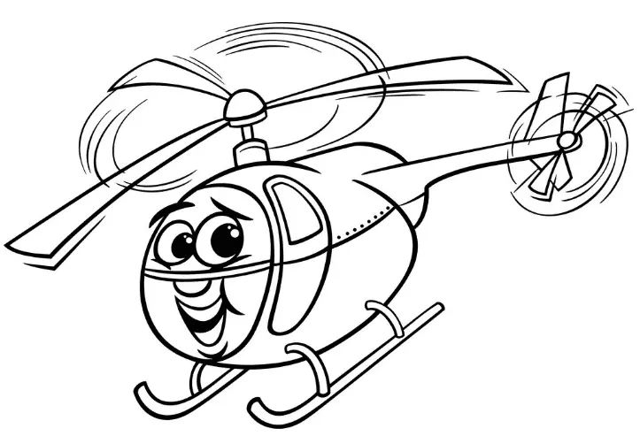Çocuklar İçin Helikopter Boyama Sayfaları 