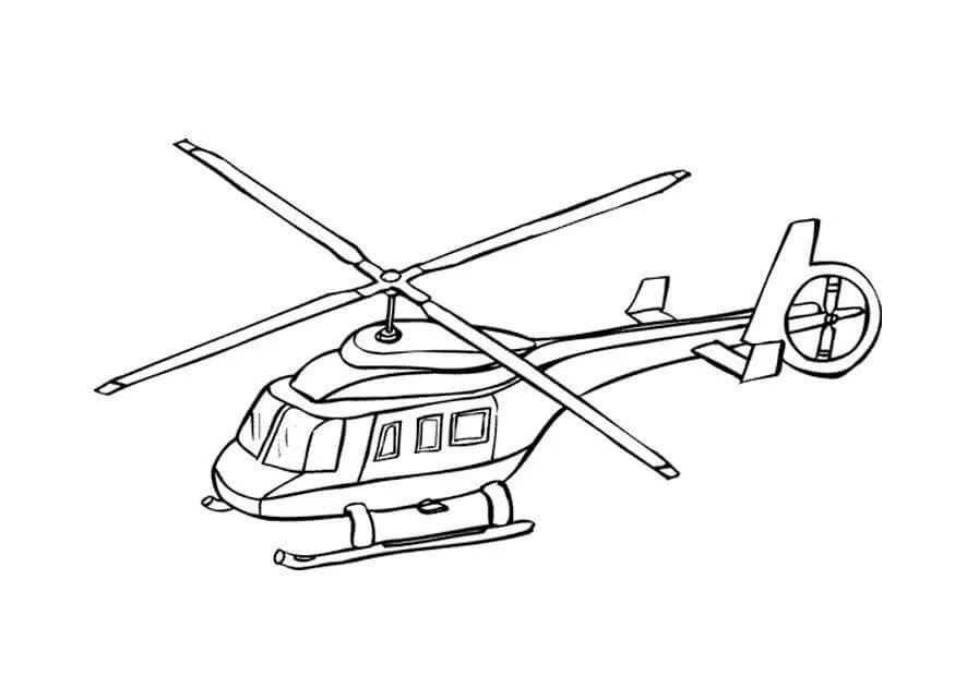 Çocuklar İçin Helikopter Boyama Sayfaları 