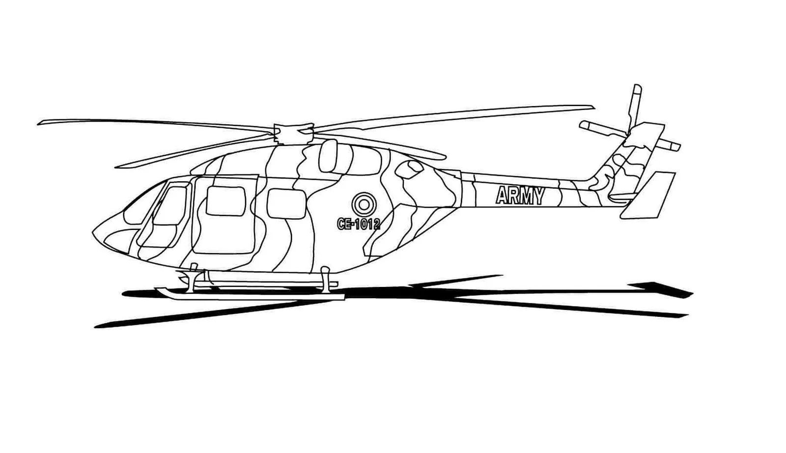 Çocuklar İçin Helikopter Boyama Sayfaları 