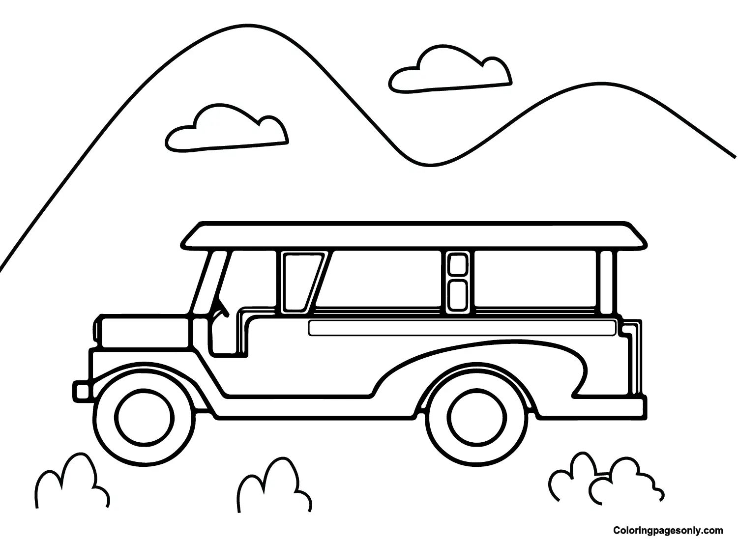 Çocuklar İçin Jeepney Boyama Sayfaları 