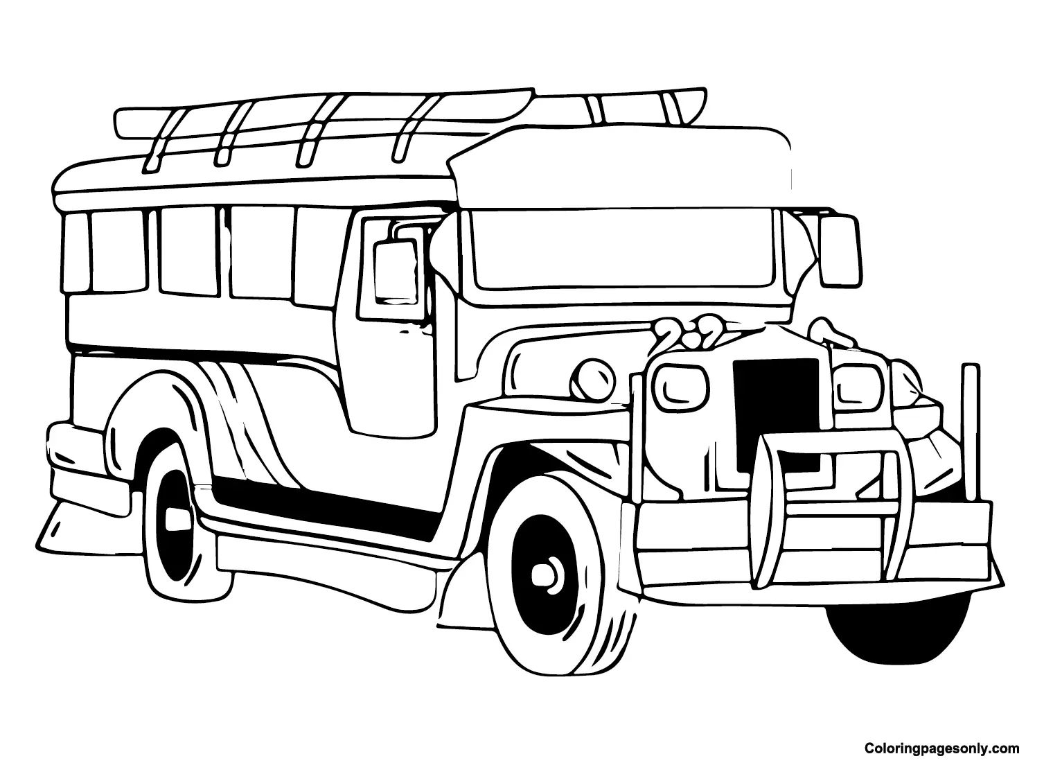 Çocuklar İçin Jeepney Boyama Sayfaları 