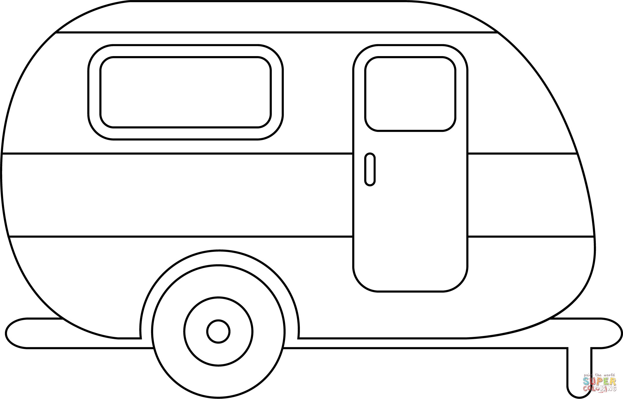 Çocuklar İçin Karavan Boyama Sayfaları 