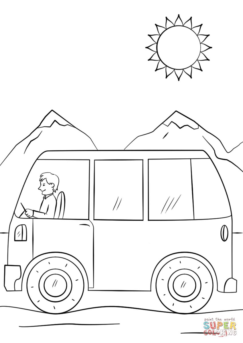 Çocuklar İçin Karavan Boyama Sayfaları 