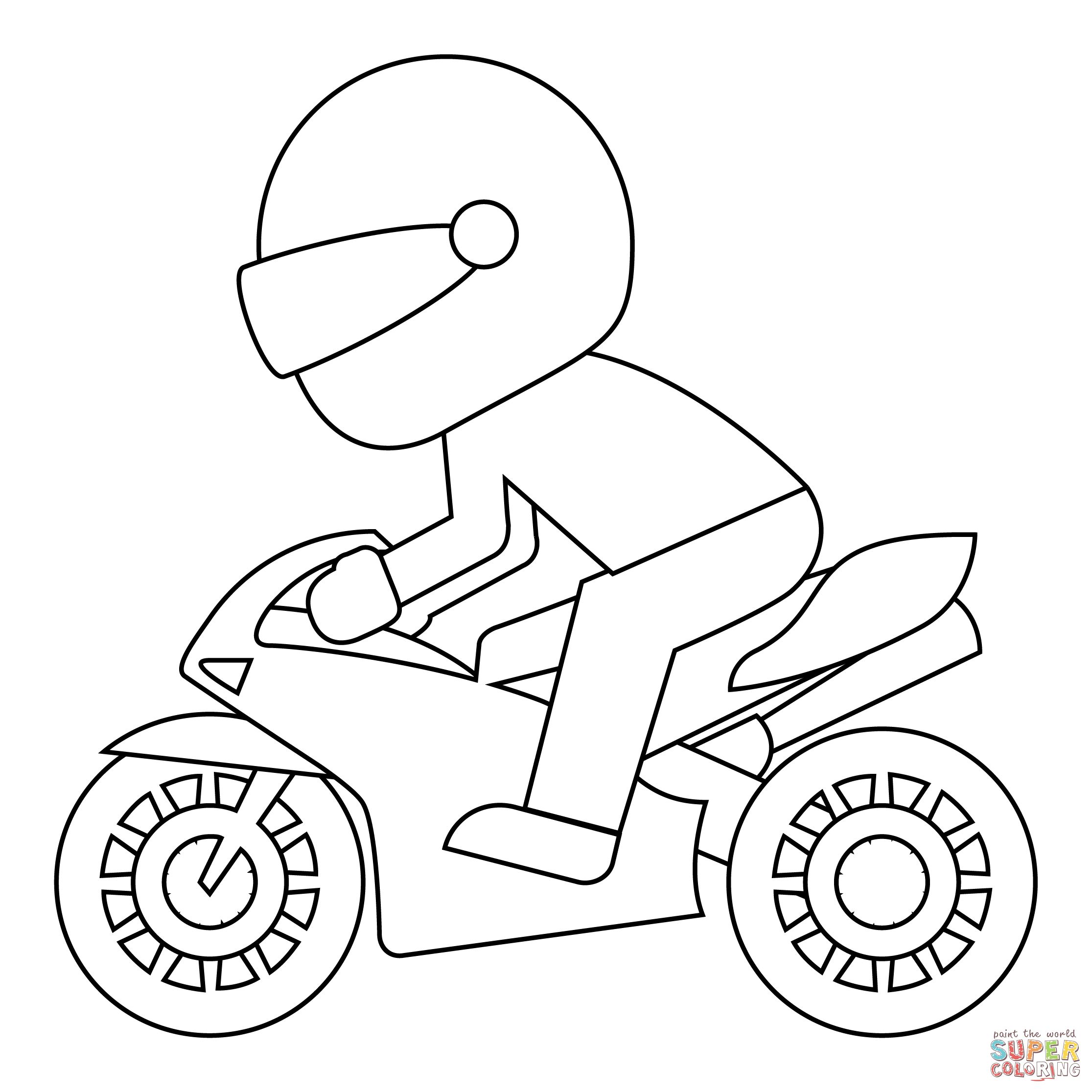 Çocuklar İçin Motosiklet Boyama Sayfaları 
