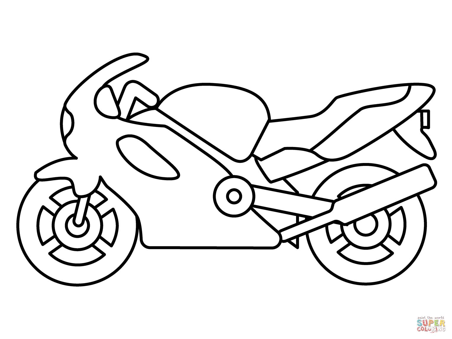 Çocuklar İçin Motosiklet Boyama Sayfaları 