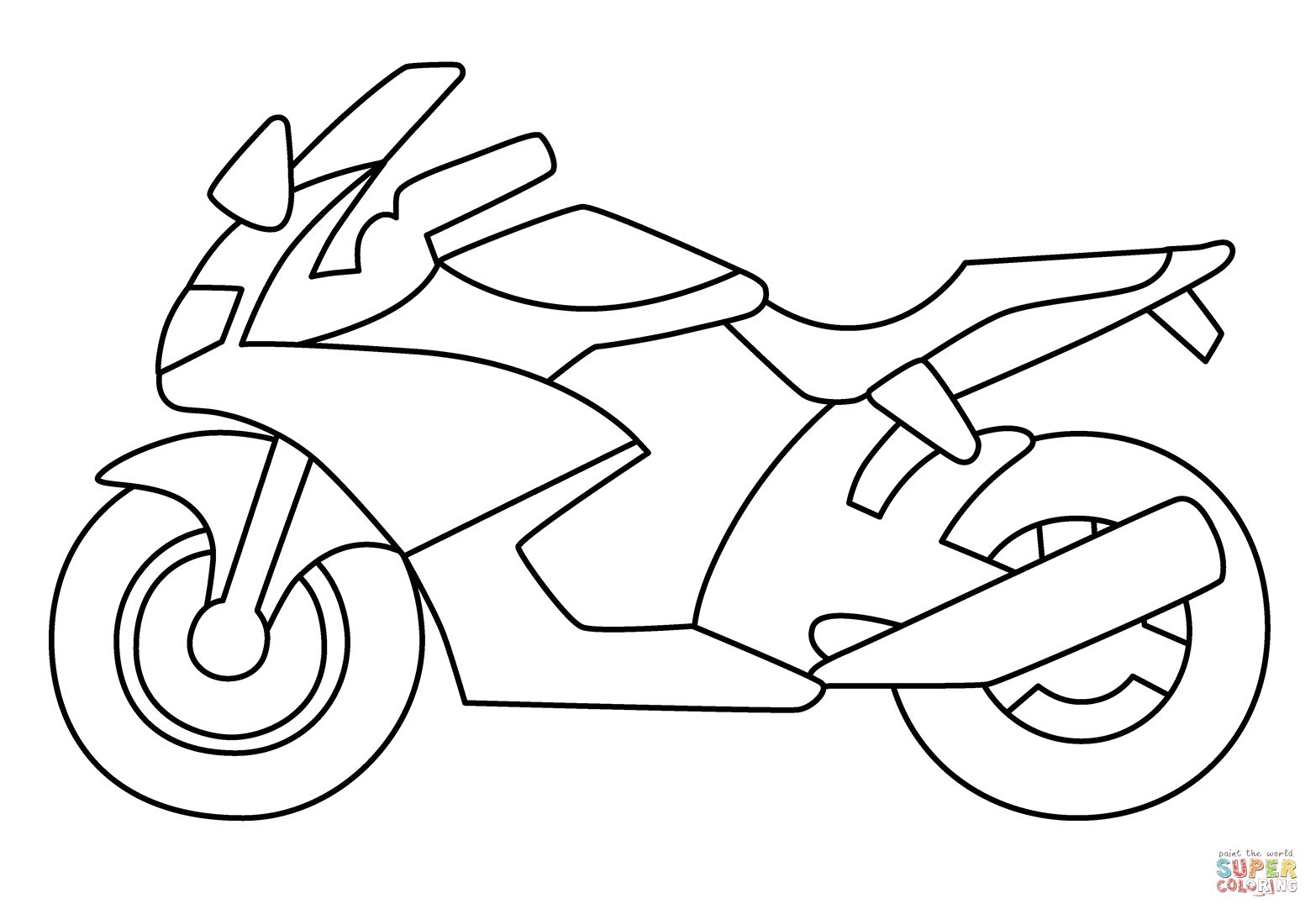 Çocuklar İçin Motosiklet Boyama Sayfaları 