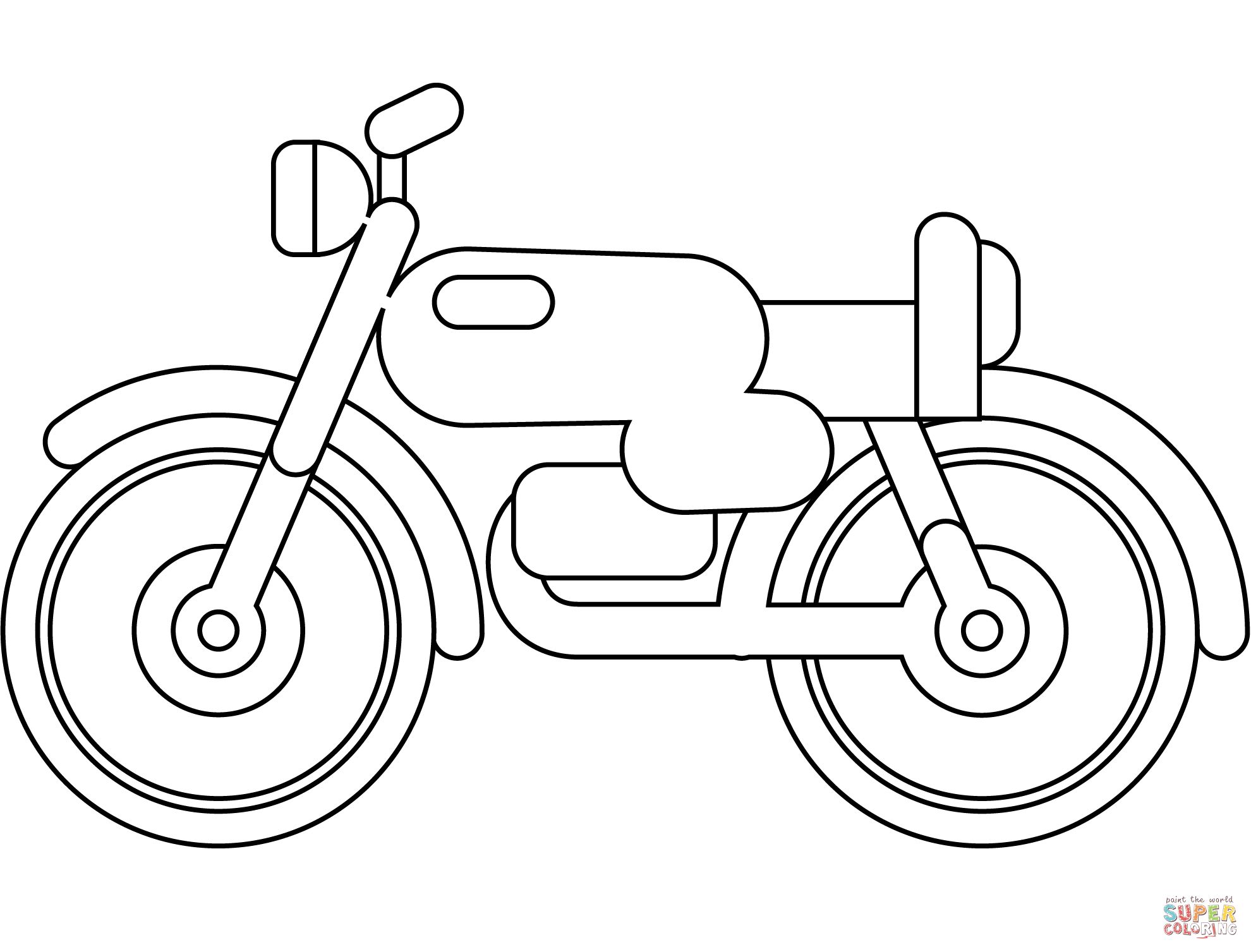 Çocuklar İçin Motosiklet Boyama Sayfaları 