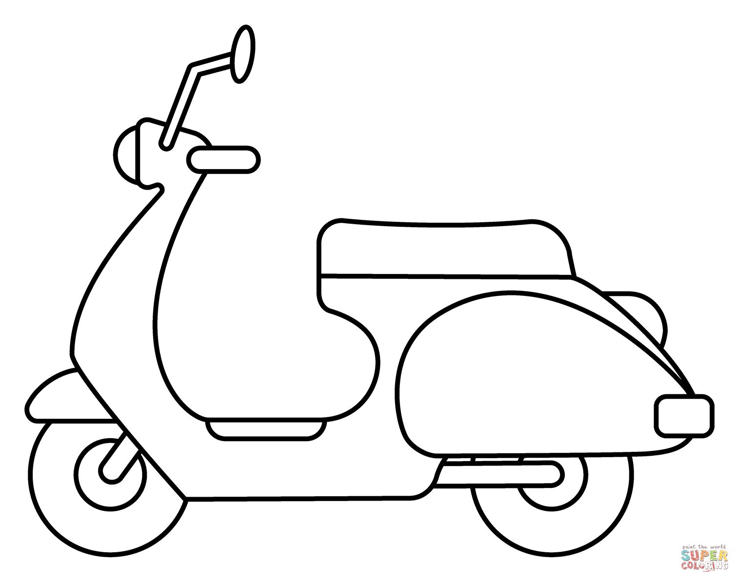Çocuklar İçin Motosiklet Boyama Sayfaları 