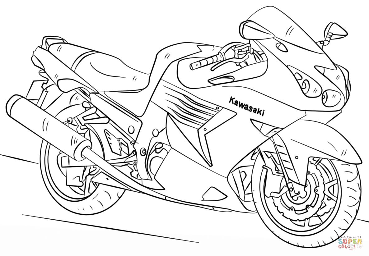 Çocuklar İçin Motosiklet Boyama Sayfaları 