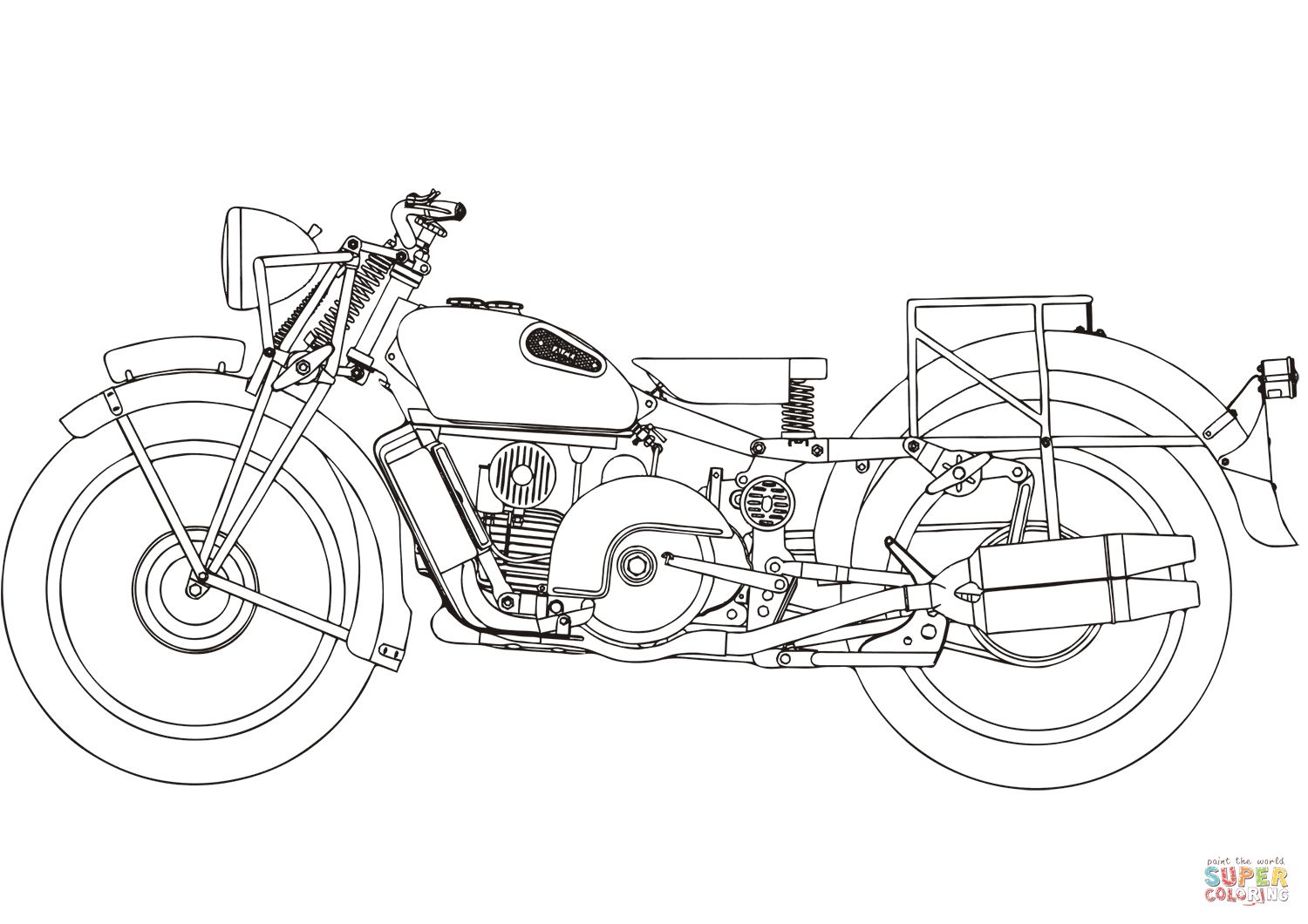 Çocuklar İçin Motosiklet Boyama Sayfaları 