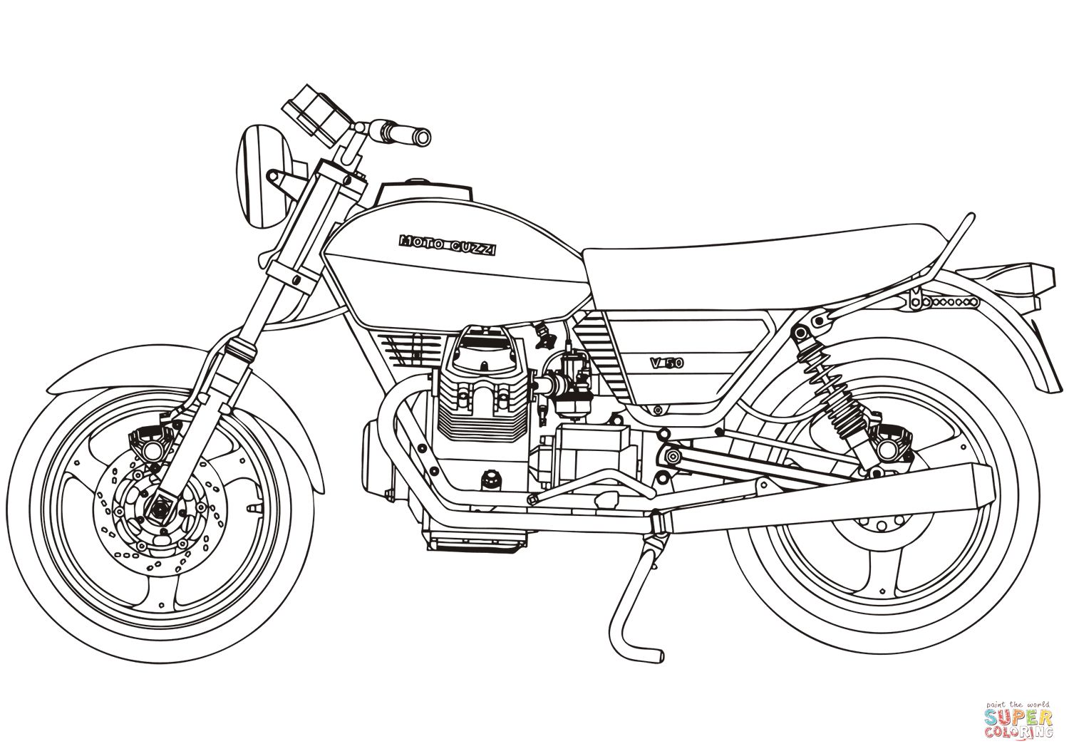 Çocuklar İçin Motosiklet Boyama Sayfaları 