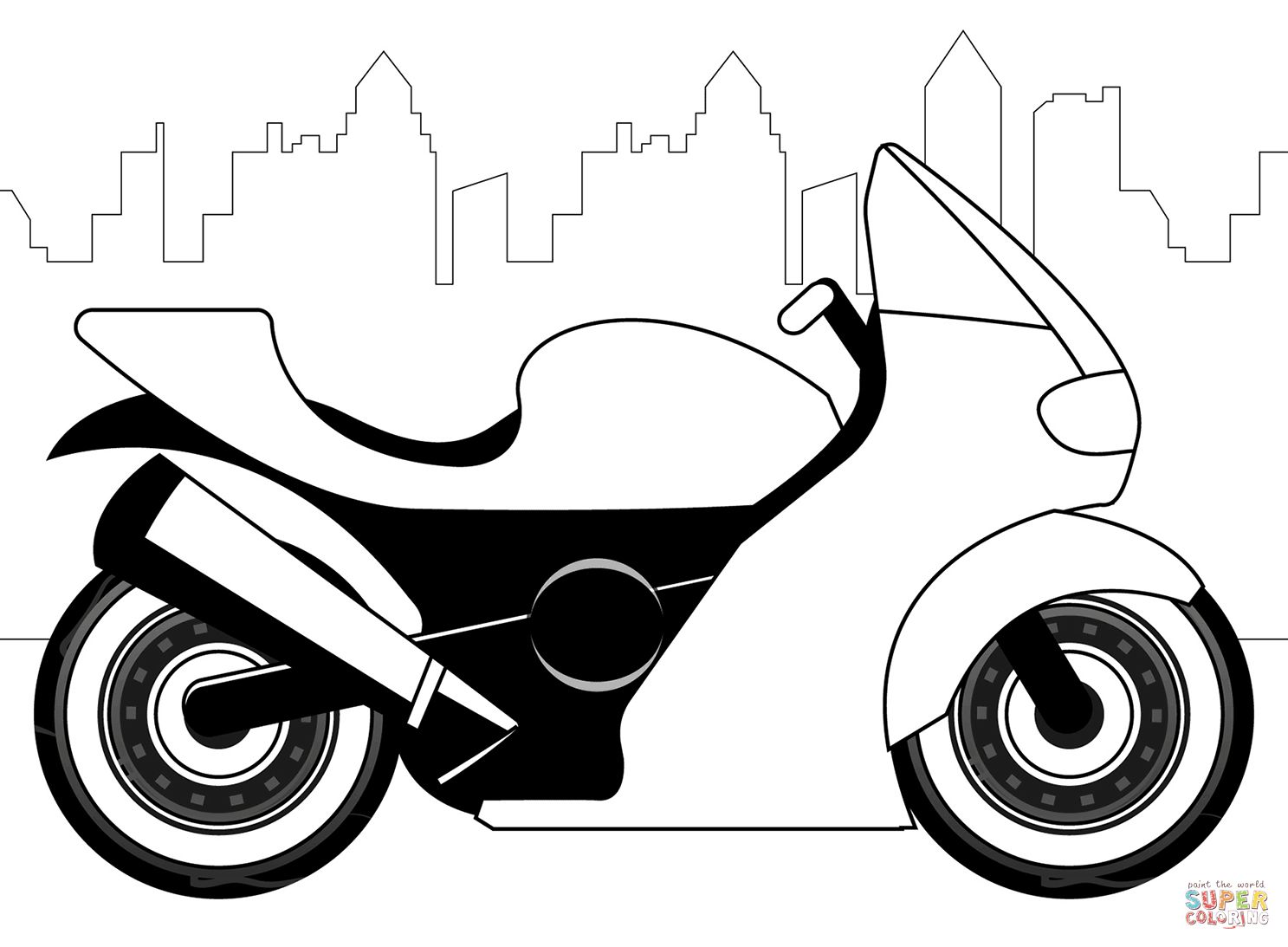 Çocuklar İçin Motosiklet Boyama Sayfaları 