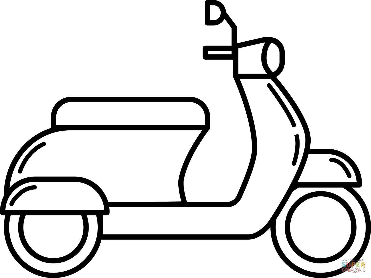 Çocuklar İçin Motosiklet Boyama Sayfaları 