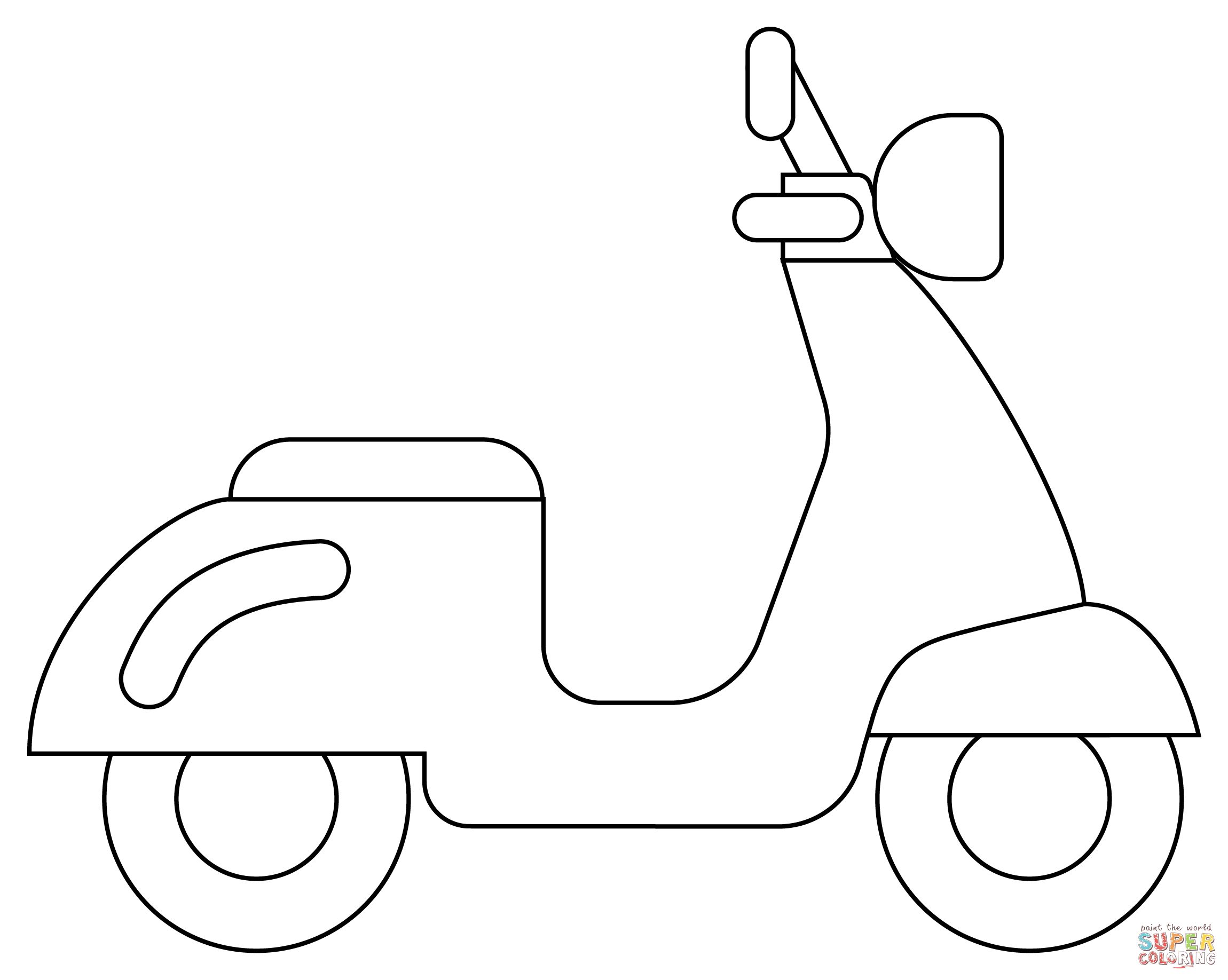 Çocuklar İçin Motosiklet Boyama Sayfaları 