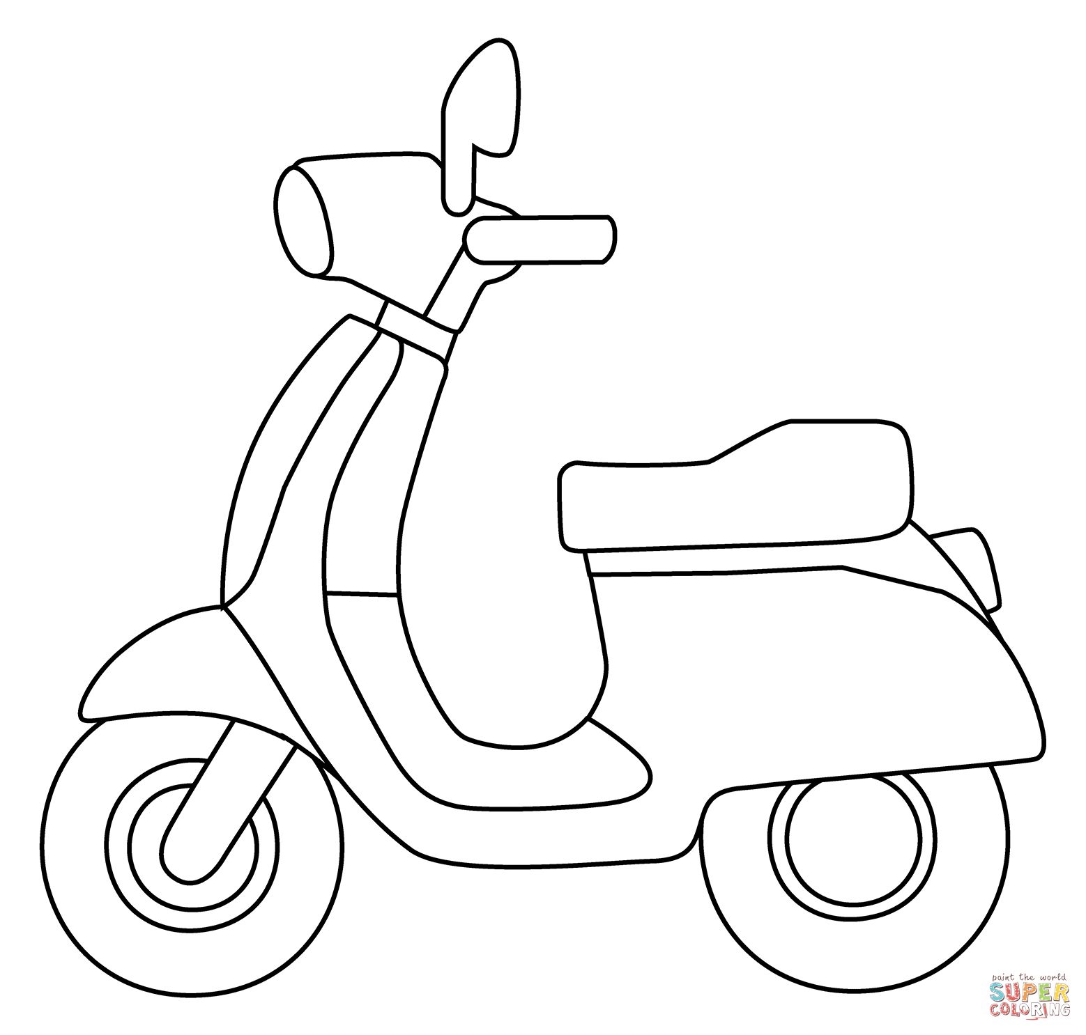 Çocuklar İçin Motosiklet Boyama Sayfaları 