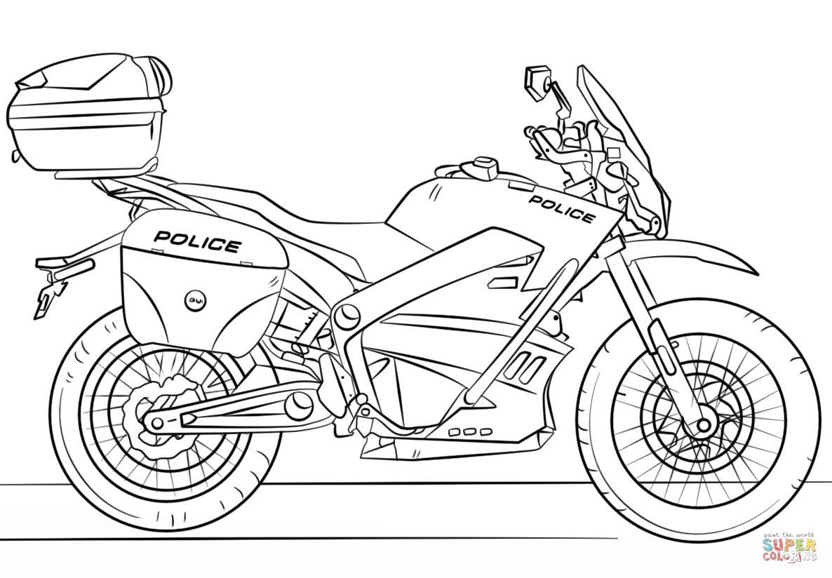Çocuklar İçin Motosiklet Boyama Sayfaları 