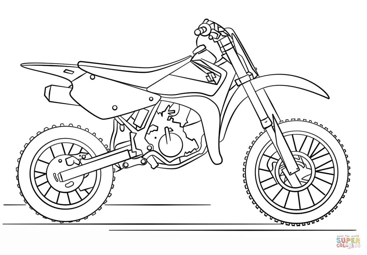Çocuklar İçin Motosiklet Boyama Sayfaları 