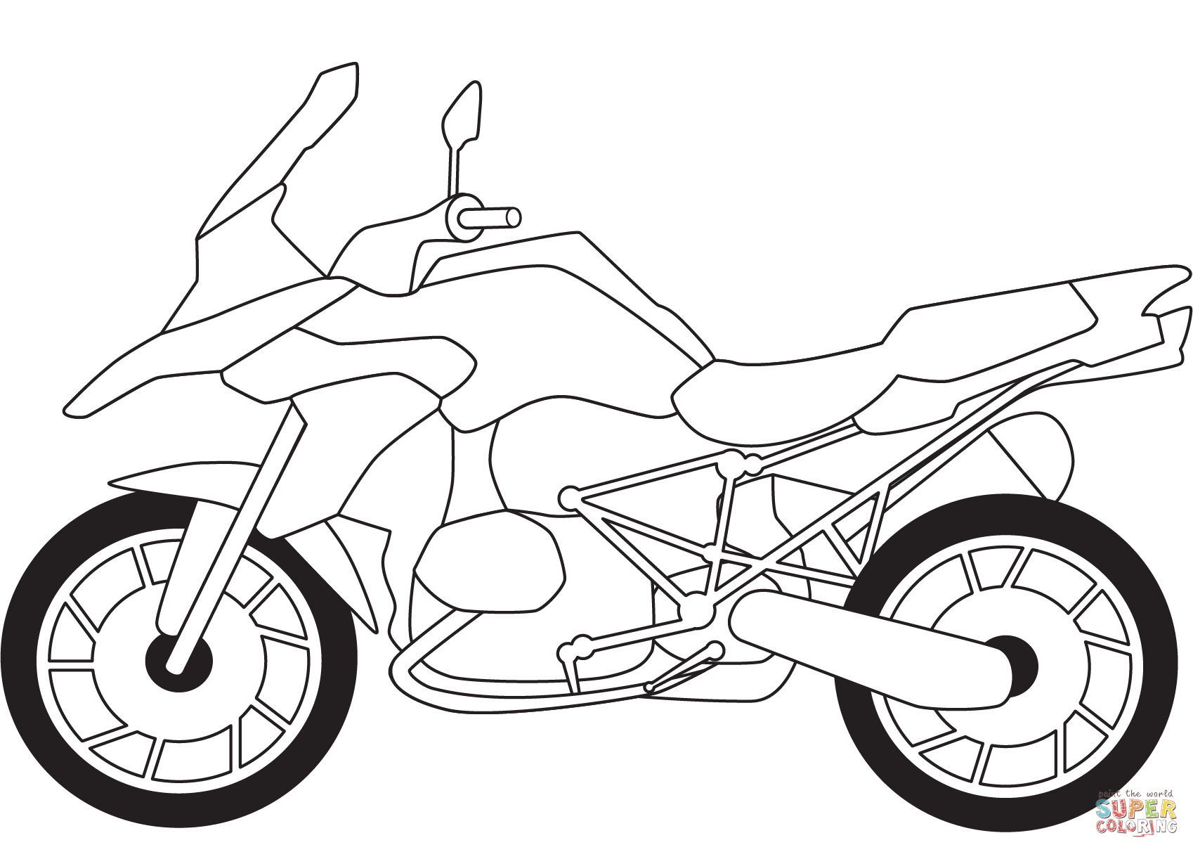 Çocuklar İçin Motosiklet Boyama Sayfaları 